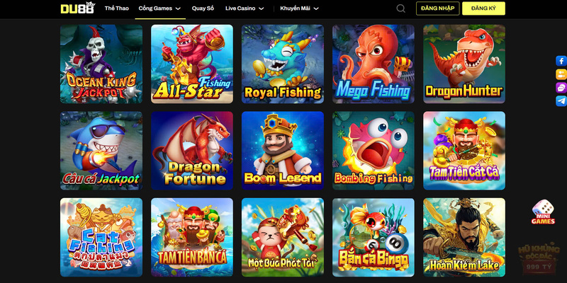 Các tựa game tại bắn cá DU88 cực chất lượng